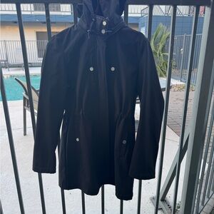 Black Hooded Raincoat Tommy Hilfiger Removable Hood